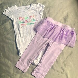 Okie Dokie Onsie Set with Tutu Leggings - size 18 month